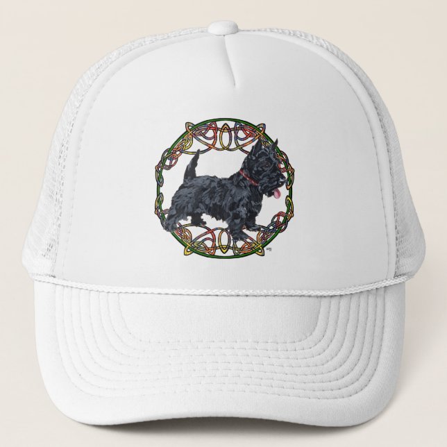 Gorra De Camionero Terrier Escocés Nudo Celta (Anverso)