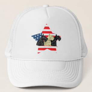 Gorra De Camionero Terriers escoceses patrióticos en estrella