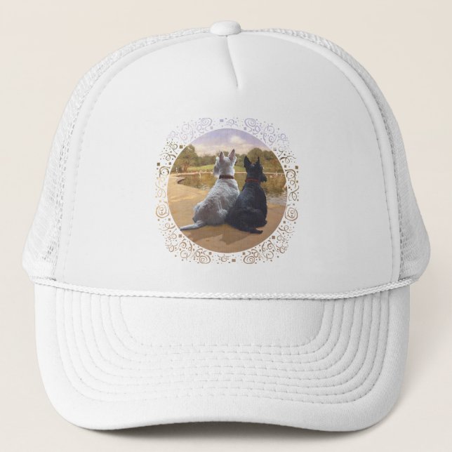 Gorra De Camionero Terriers Escoceses Trigos y Negros (Anverso)