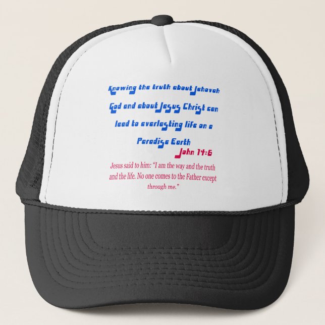 Gorra De Camionero Testigo de Jehová John14-6 (Anverso)