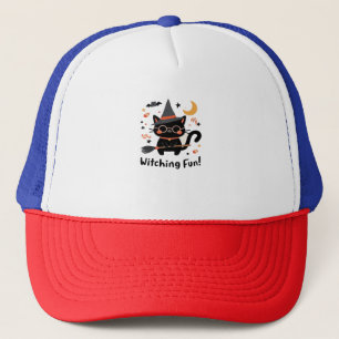 Gorra De Camionero Testigos de gato negro divertido con baño - Hallow