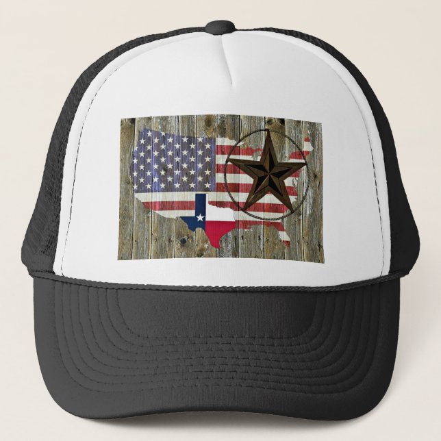 Gorra De Camionero Texas Lone Star State Flag Map (Anverso)