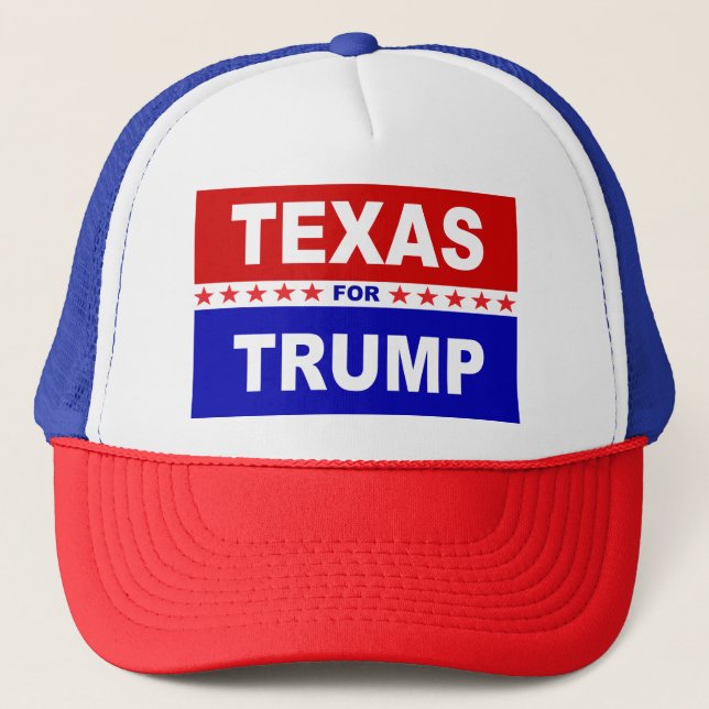 Gorra De Camionero Texas Para Trump (Anverso)