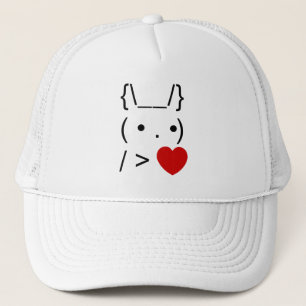 Gorra De Camionero Texto ASCII Arte Conejo conejo conejo dar corazón