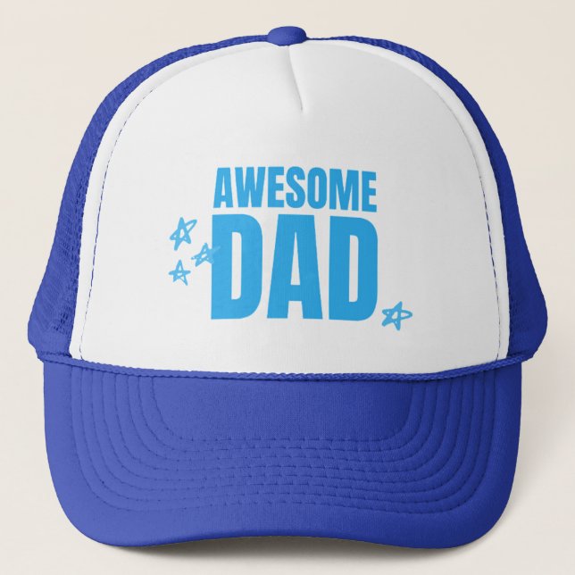 Gorra De Camionero Texto azul de papá impresionante (Anverso)