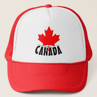 Gorra De Camionero Texto capsulado nieve roja brillante de Canadá de