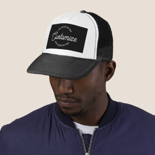 Gorra De Camionero Texto circular moderno y elegante con estilo cursi