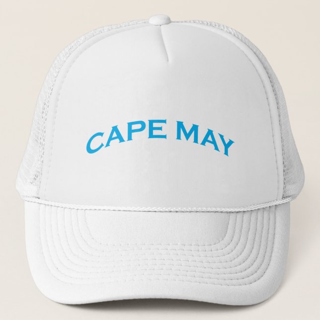 Gorra De Camionero Texto de arco de Cape May (NJ) (Anverso)