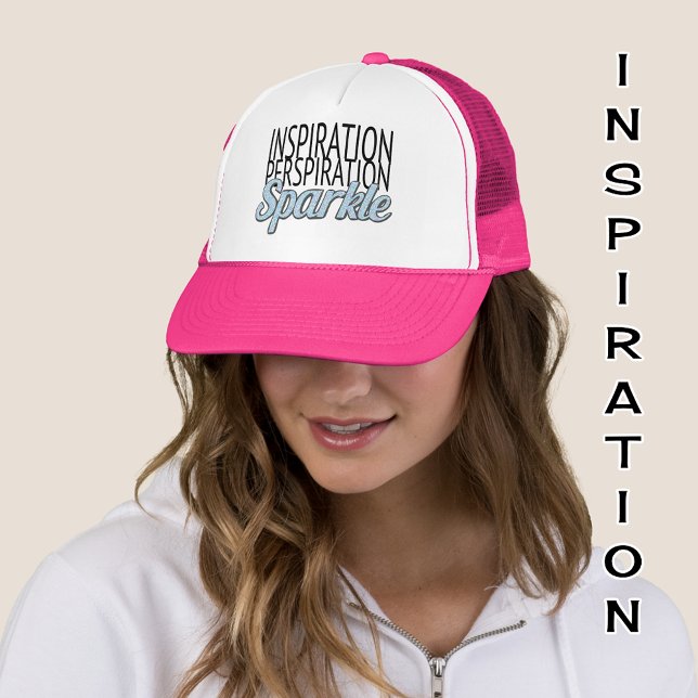 Gorra De Camionero Texto de efecto de purpurina azul de comillas simp (Subido por el creador)