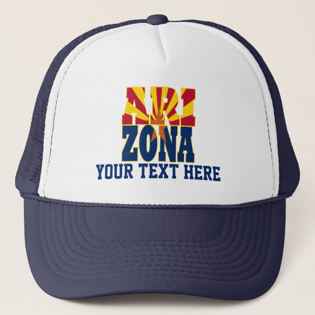 Gorra De Camionero Texto de la bandera de Arizona (Anverso)