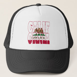Gorra De Camionero Texto de la bandera de estado californiana