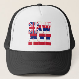 Gorra De Camionero Texto de la bandera de estado de Hawái