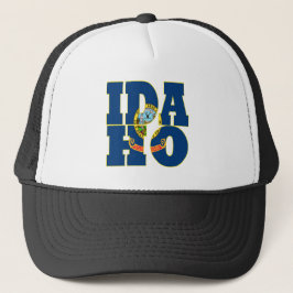 Gorra De Camionero Texto de la bandera de estado de Idaho