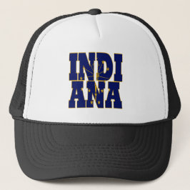 Gorra De Camionero texto de la bandera de Indiana