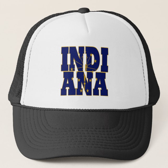 Gorra De Camionero texto de la bandera de Indiana (Anverso)