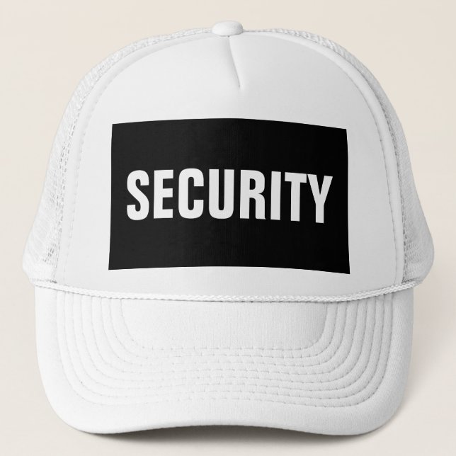 Gorra De Camionero Texto de seguridad de Personalizable blanco negro  (Anverso)
