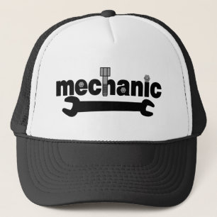 Gorra De Camionero Texto de tuercas y tornillos mecánicos