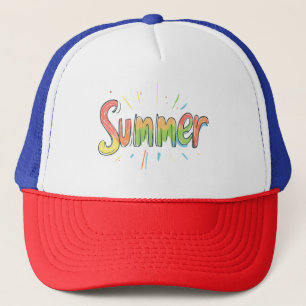 Gorra De Camionero Texto de verano colorido