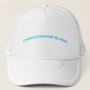 Gorra De Camionero Texto del arco de la isla de Chincoteague