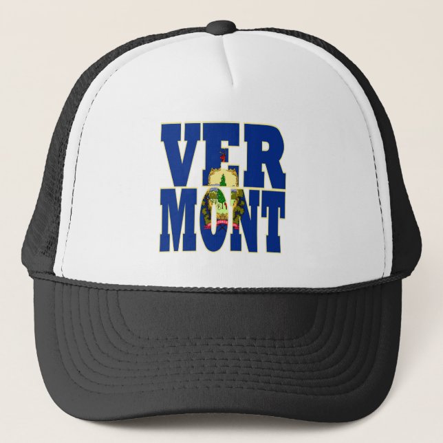 Gorra De Camionero Texto del indicador de estado Vermont (Anverso)