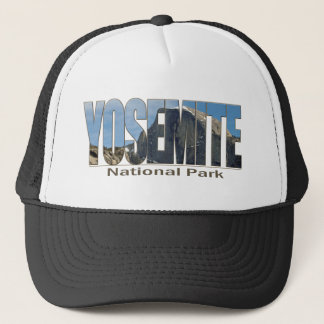 Gorra De Camionero Texto del parque nacional de Yosemite con la media