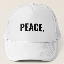 Gorra De Camionero Texto en blanco y negro sobre la paz contra la gue