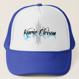 Gorra De Camionero Texto estilizado de la frase religiosa de Kyrie El