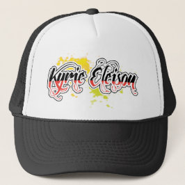 Gorra De Camionero Texto estilizado de la frase religiosa de Kyrie El