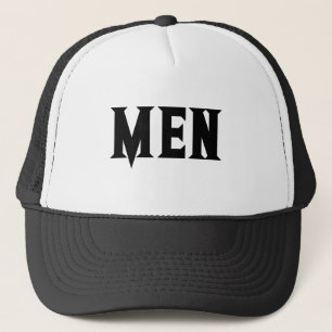 Gorra De Camionero Texto Hombres Niño Blanco y Color Negro