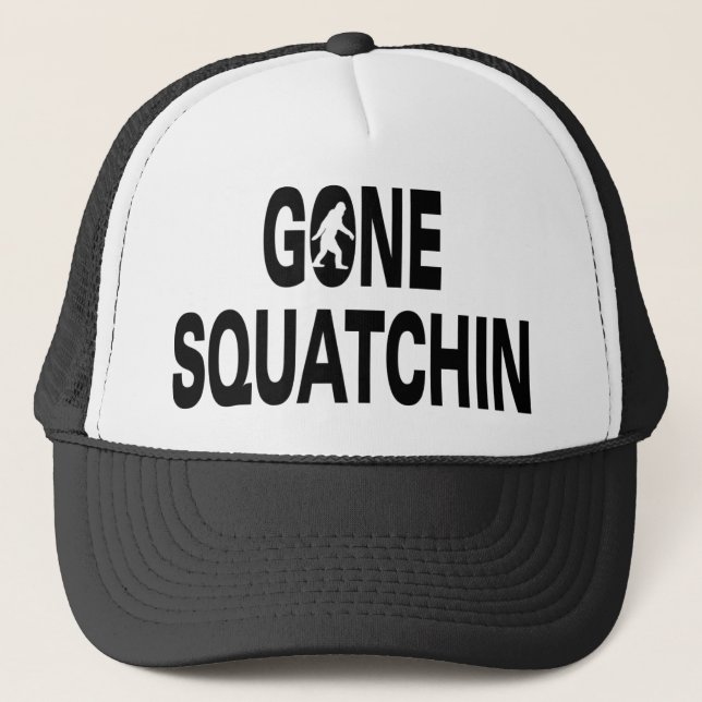 Gorra De Camionero Texto ido del negro del squatchin (Anverso)