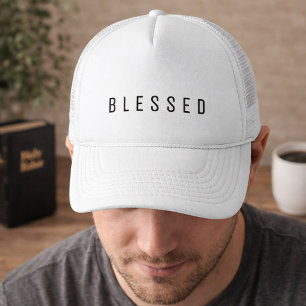 Gorra De Camionero Texto minimalista BENDITO Blanco