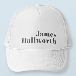 Gorra De Camionero Texto moderno retro editable de estilo | Gris