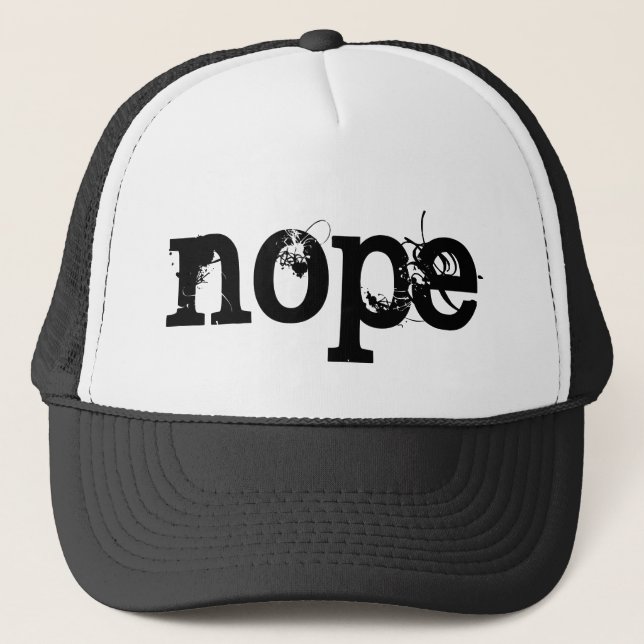 Gorra De Camionero Texto NEGRO NOPE del Grunge (Anverso)