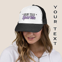 Gorra De Camionero texto personalizado Efecto purpurina parkle morado