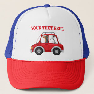 Gorra De Camionero Texto personalizado Perritos lindos Conduciendo Ca