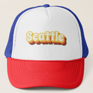 Gorra De Camionero Texto retro vintage de Seattle
