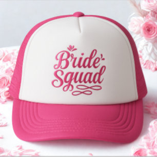 Gorra De Camionero Texto Rosa Squad Novia Soltera Moderno Simple