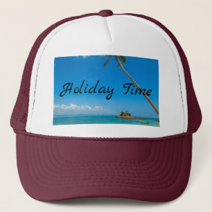 Gorra De Camionero Texto sobre el tiempo de vacaciones en blanco y ma