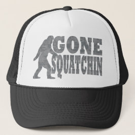 Gorra De Camionero Texto y Bigfoot idos del negro del squatchin