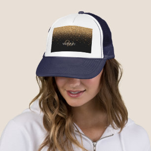 Gorra De Camionero Textura de lujo elegante con brillo dorado