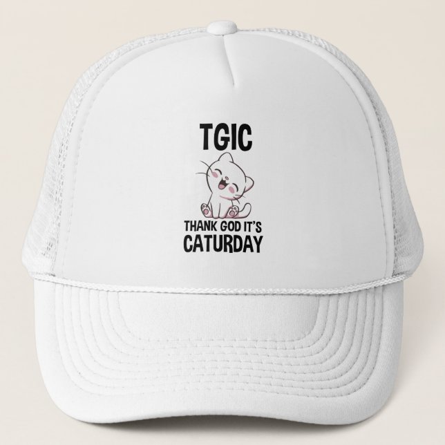 Gorra De Camionero TGIC Thank God It's Caturday (Anverso)