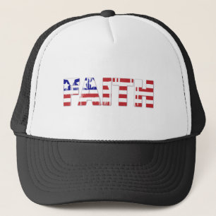 Gorra De Camionero The word " Faith"  with American flag