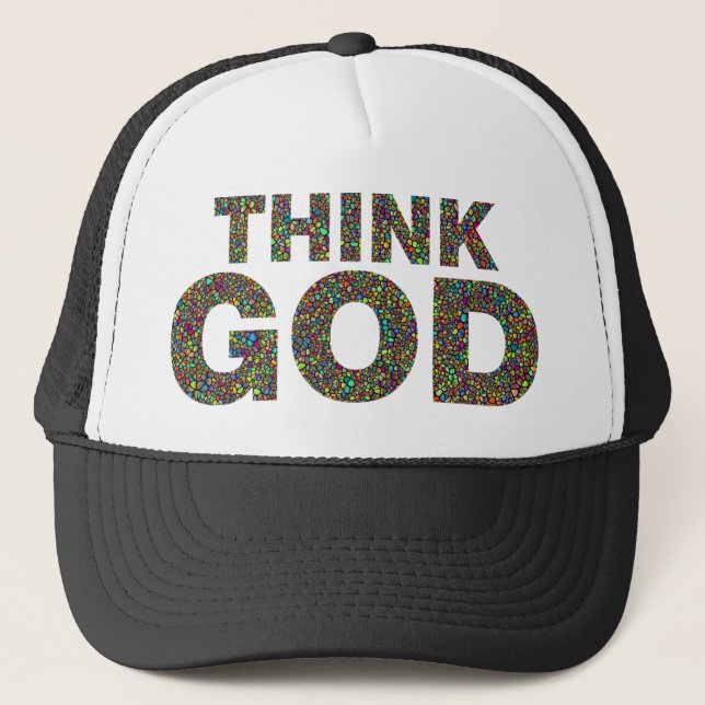 Gorra De Camionero Think God Dieu Cadeau idée de cadeau (Anverso)