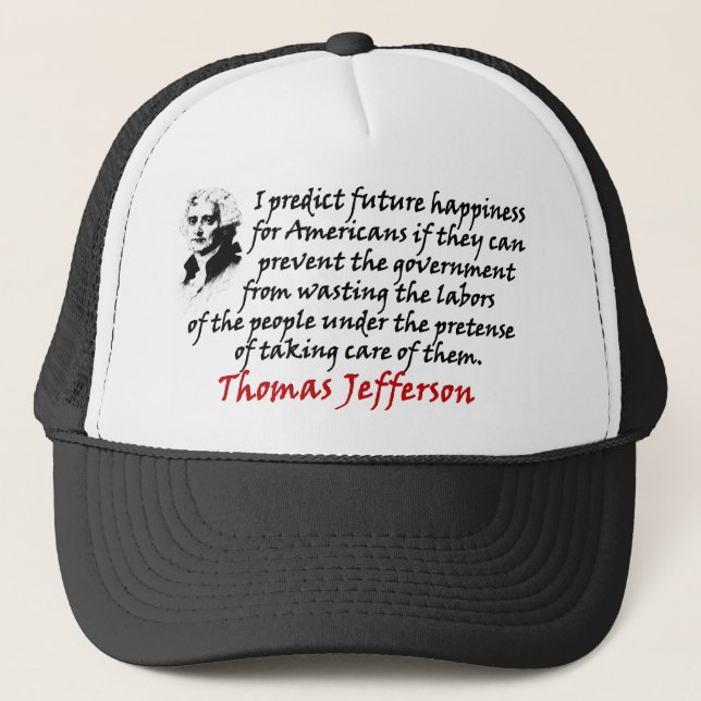 Gorra De Camionero Thomas Jefferson: ¡Prevenga al gobierno! (Anverso)