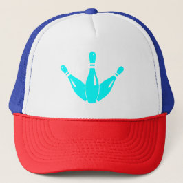 Gorra De Camionero Three Bowling Pins Aqua Blue