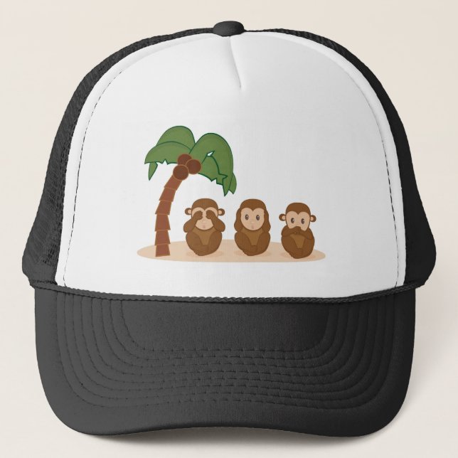 Gorra De Camionero Three little monkeys - três macaquinhos (Anverso)