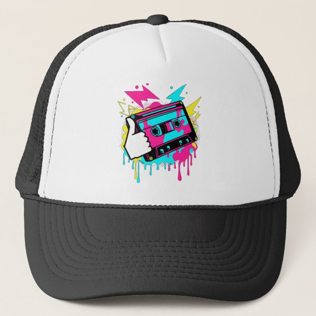 Gorra De Camionero Thumbs-Up De Neon Funk (Anverso)