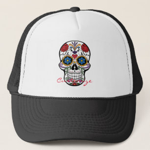 Gorra De Camionero Thunder_Cove, arte de cráneo humano decorado