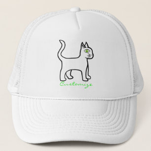 Gorra De Camionero Thunder_Cove de gato minimalista de ojo verde