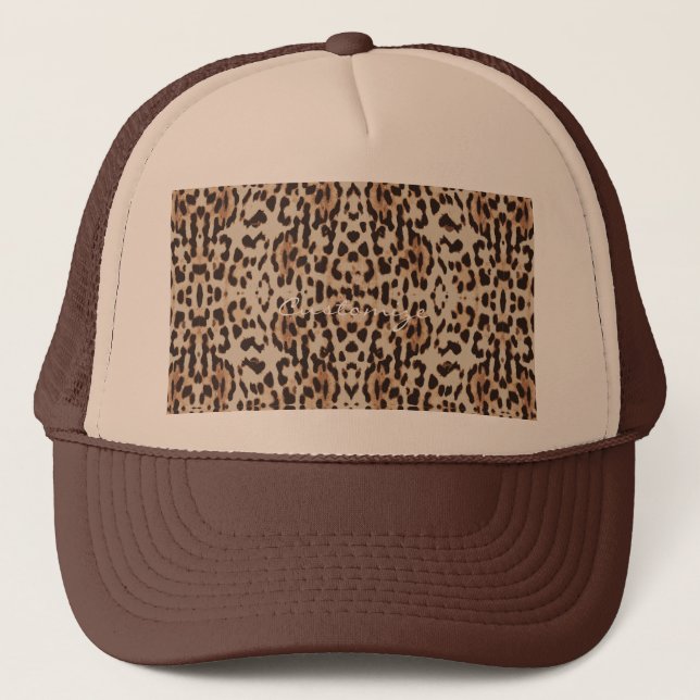 Gorra De Camionero Thunder_Cove de patrón de puntos leopardo (Anverso)